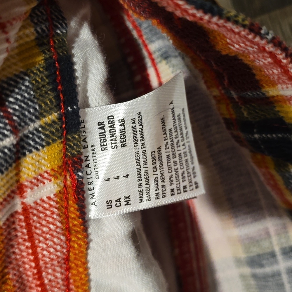 American Eagle Plaid Hi-Rise Mini Corduroy Mini Skirt| Size 4​ - Picture 8 of 11
